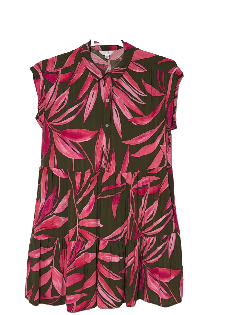 Time and Tru Floral Tiered Mini Dress - L